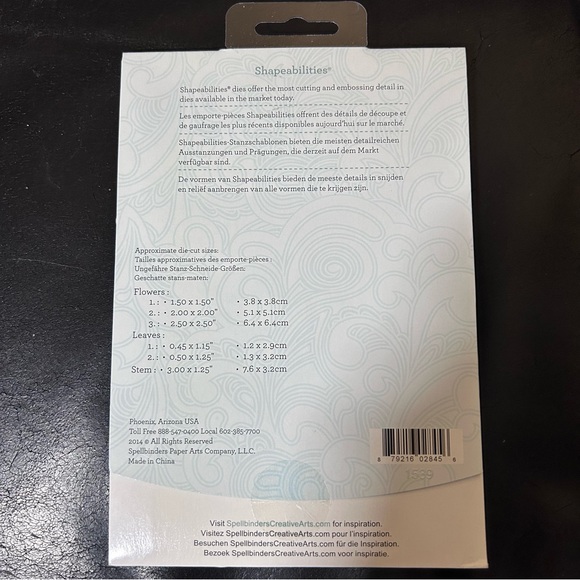 Spellbinders shapeabilities ROMANTIC BLOOMS THREE 4 pcs - Picture 2 of 3